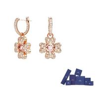 Swarovski flower hoop earrings F (One Size Fits All)-Original brand box rožinio aukso spalvos