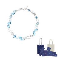 Swarovski Gema Mixed crystals Bracelet M-Branded gift bag mėlyna