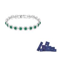 Swarovski Angelic 925 svaras sterlingų sidabro, sintetinio kubinio cirkonio kalnų krištolo, perlo apyrankės moterims F-Original brand box (color random)