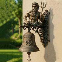 Poseidon Doorbell, Retro Decorative Doorbell Wind Chime,Hangable Manual Ring Decorative Bell For Opening Home Porch ruda