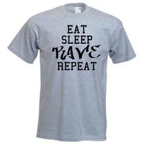 Eat Sleep Rave Repeat Dj Music Festival Party Cool Uni Slogan Printed TShirt 2XL