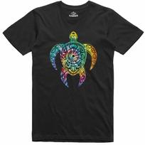 Hippie Tie Dye Style Psychedelic Turtle Nature 100% Cotton Regular Fit T Shirt 3XL