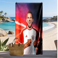 Harry Kane spausdintas paplūdimio rankšluostis, greitai džiūstantis, minkštas rankšluostis, nešiojama didelė stačiakampė paplūdimio antklodė kelionėms, baseinui 70cmx140cm(27x55inch)