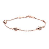 Pandora Modern LovePods Cirkonio Dioksido Rožinio Aukso Metalinis Apyrankė Moteriška 587354CZ auksas