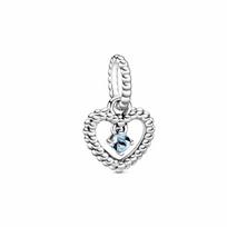 Pandora Simple 925 silver glass pendant, same style for men and women, couple model 798854C01 mėlyna
