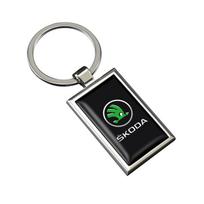 PNNB3 Metal For Skoda Octavia Kodiaq Fabia Superb Karoq Yeti Rapid Car Logo Key Chains Rings Keychain Auto Keychain Accessories