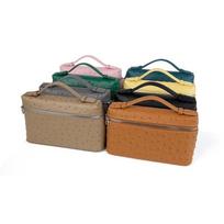 2025 New Head Layer Leather LP19 Lunch Box Bag Ostrich Pattern Fashion Versatile Single Shoulder Crossbody Makeup Bag 19x6.5x11.5cm geltona