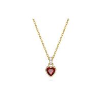 Swarovski Chroma Pendant Heart Gold Tone Synthetic Cubic Zirconia Necklace Women 5648750 auksas