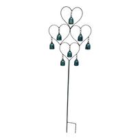 Rustic Wind Chime Ground Plug Heart-Shaped Yard Ornament Garden Decoration  Outdoor Decoration 39.37x11.81 in