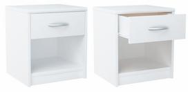 Nightstand, Bedside Table, 1S, White, Chest Of Drawers, Shelf