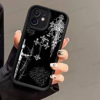 Gothic Cyber Sigil Cross Phone Case For iPhone 17 Air 16 e 15 14 13 12 11 Pro Max Plus Mini SE 2020 2022 Silicone Cover Shell iPhone 13 Pro