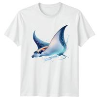 Manta Ray Marine Life Animals Mens Womens Graphic Tee Shirt Unisex T-Shirt XXL