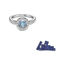Swarovski Blizgančio Šokio Žiedai Moterims 52-Original brand box jūros mėlyna spalva