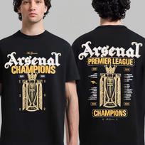 Arsenal Premier League Champions T-shirt Men and Women Summer Cotton Y2K Clothing Loose Round Neck Short Sleeved Tee Fan Gifts 4XL
