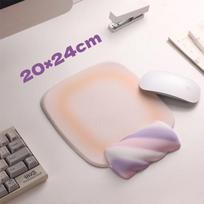 KPTE Cute Marshmallow Ergonomic Wrist Rest Mouse Pad Pink Silicone Non-Slip Wrist Support for Girls Purple Pink