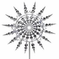 Ground Mounted Wind Spinner Rust Resistant Kinetic Sculpture Wind Catcher  Garden Decoration sidabras