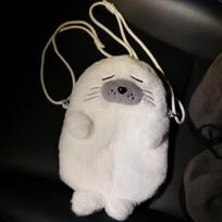 1Pc Messenger Bag New Cute Cartoon Plush Seal Doll Shoulder Bag Girl Chain Messenger Bag Plush Doll Bag