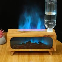 3D Fireplace Charcoal Humidifier, Ultrasonic Essential Oil Aroma Diffuser, Large Mist Bottle Air Humidifier Practical Gift TYPE-C USB