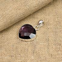 Rankų darbo ametisto brangakmenių papuošalai 925 prabos sterlingo sidabro pakabukas jai 1.37 Inches violetinė
