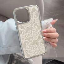 Exquisite Phone Case for iPhone 17 16e 16 15 14 13 12 11 Air Pro Max X XR 8 7 Plus Luxury Clear Soft Back Cover Lace Floral Vine iPhone 12 Pro