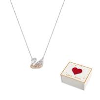 Swarovski gulbės karoliai moterims, gradientiniai geltoni F-white gift box karališkos geltonos spalvos