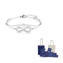 Swarovski Hyperbola Rhodium Plated, Cubic Zirconia Bangles Womens Silver F-Branded gift bag sidabras