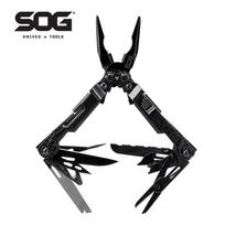 SOG PowerPint Mini Compact 18-in-1 Multi-function Tool EDC Lightweight Multitool Pliers Pocket Knife Daily Use Black (PP1002-CP) Multi-Tools Set