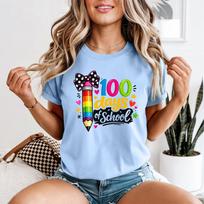 Unisexs Tshirt (100d3) 100 Days Of School  Teacher Student Math Lover 2XL