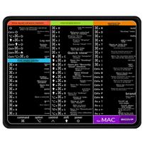 EXCO Mac Shortcut Mouse Pad Desk Mat Small Size, Document Shortcut Computer Office Keyboard Pad with Locked Edges, Black 0188