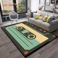 Retro Muzikos Kasetės Rašto 3D Kilimas Kilimėlis Namų Svetainei Miegamajam Sofai Durų Kilimėlis Dekoravimui, Vaikų Zonos Kilimas Neslystantis Grindų Kilimėlis 40x60cm