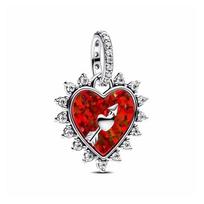 Pandora Cupid's Arrow Heart 925 Silver Pendant Women's Red 793667C01