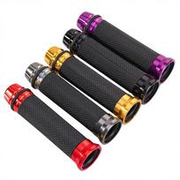 Motorcycle Handlebar Grips Cylindrical Rubber Double-Color Aluminum End Caps Arrow Personalized Modification Accessories General&Black įvairiaspalvis