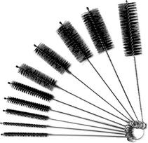 Pipe Cleaners Cleaning Brushes for Small Spaces Multi-Size Straw, Window, Airbrush Air Up Bottle Cleaner Small Brushes 10 Pcs black