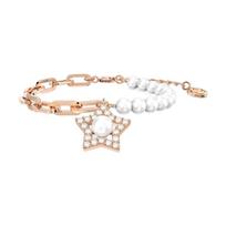 Swarovski STELLA wishing star meaning pearl gold-plated, imitation crystal bracelet for women 5645461 auksas