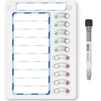 Multiple Kids Chore Board Sliding Checklist Memo Plastic Board for Home Office School Whiteboard Plans