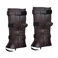 Pirate Boot Covers, Leg Costume Accessories, Retro Medieval Shoe Covers for Men, Knight kava