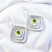 Peridot Gemstone 925 Sterling Silver Jewelry Handmade Drop/Dangle Earrings2.44  EE-71-9