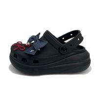 Crocs Crush Clog Denim Butterfly EVA Fashion Sweet and Versatile Vintage Hole Shoes Women Black 34-35 juoda