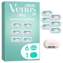 Gillette Replacement heads Pro Smooth Sensitive 6 pcs + cover skustuvo galvutė