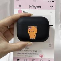 Juokingas animacinis Bubu Dudu poros ausinių dėklas AirPods Pro3 2 1 Juodas minkšto silikono ausinių dangtelis AirPods 4 3 Pro2 dėžutei Airpods 1 2