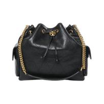 Tory Burch Charlie Dygsniuotas Dizainas Raištelis Akmenuko Odos Pečių Krepšys Moteriškas Pečių Krepšys Juodas 185831-001 Shopping Bag Set(Basic Set+Shopping Bag)