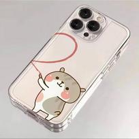 Funny Cartoon Animal Bear Couple Phone Case For Samsung Galaxy S26 S25 Ultra S24 S23 FE S22 S21 Plus S20 A73 Clear Bumper Cover Galaxy A72