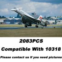 NAUJAS 2083 vnt. Concorde Airbus konstravimo kaladėlės 10138 Antgarsinis keleivinis lėktuvas Concorde modelis Kaladėlės Žaislai Vaikams Berniukams Dovanos