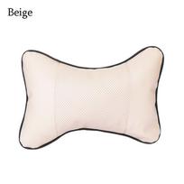 Fashion Leather Bone Safety Head Neck Rest Pillow Restraint Car Seat Headrest Cushion Pad juoda