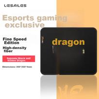LESAILES Mouse Pad for FPS Smooth Gaming, Random Texture Fine Surface Jacquard Mouse Pad Small Size with Lock Edge, Black Gold Dragon 300*250*4mm