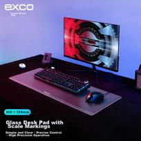 EXCO Extra Large Photovoltaic Glass Scale Mouse Pad Desk Mat Transparent 80*30cm Office Computer Portable Self-Notebook Smooth Hard Surface 0171