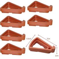Indoor Outdoor Plant Flower Pot Feet Stand Invisible Plant Pot Base Tray Flower Pot Feet 6PCS-Brick Red-S