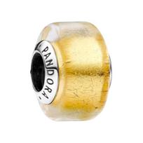 Pandora Mini kvadratinis kontūrinis dizainas Murano stiklo pakabukas Moteriškas geltonas 793353C00 geltona