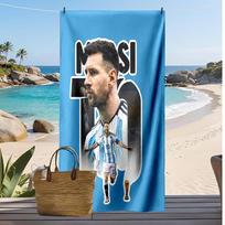Lionelio Messi spausduodamas greitai džiūstantis minkštas paplūdimio rankšluostis, nešiojama didelė stačiakampė paplūdimio antklodė kelionėms, baseinui 70cmx140cm(27x55inch)