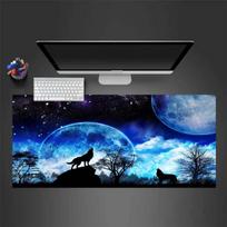 Wolf and Full Moon Pattern Mousepad Desk Pad Large Gaming Mouse Pad Gamer Ofice Mat Mouse Pad Light Gaming Room Desk Mat Unisex 30cmx60cm(11.8x23.6inch)